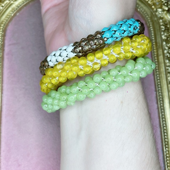 4159. Glass Colorful Beaded Bracelet Set - Picture 2 of 6